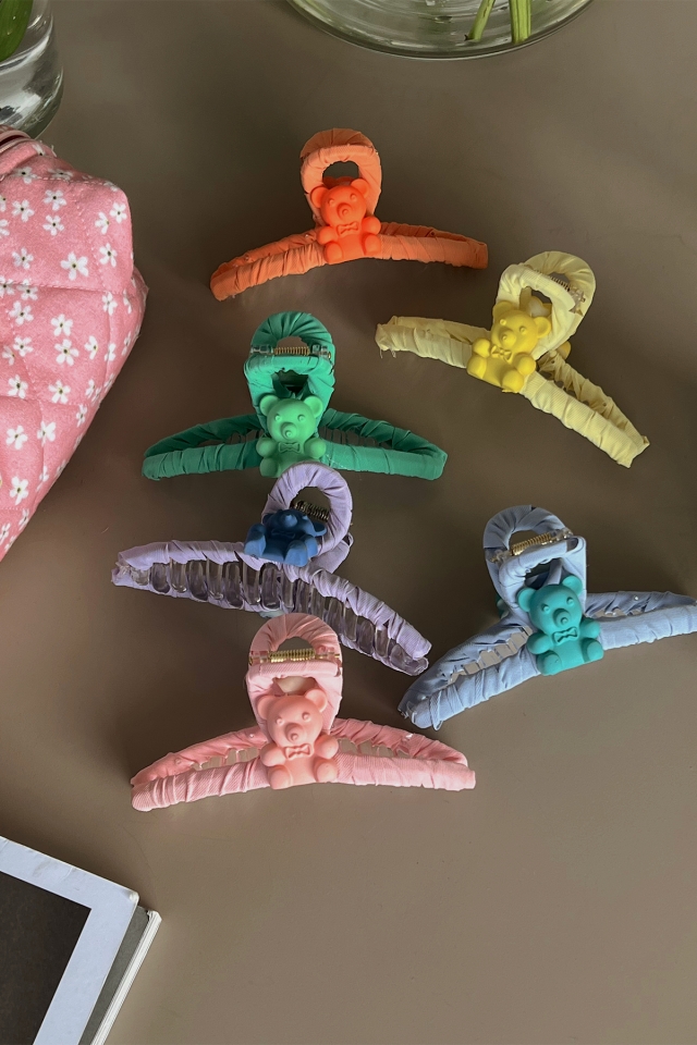 6 Pieces Colorful Teddy Bear Latch Buckle AK123