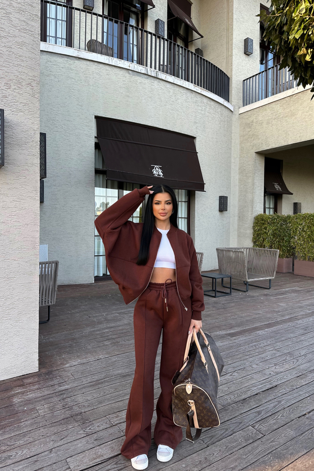 Acı Kahverengi Fermuar Detay Takım ATE-0920 - EYYO