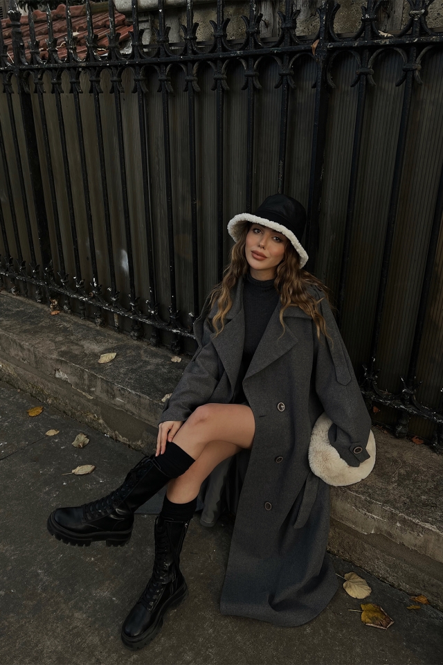 Anthracite Oversize Cache Coat ATE2924