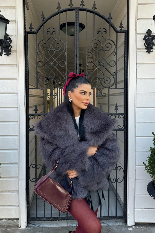 Antrasit Eva Kısa Kürk ATE-0682