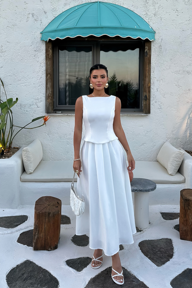 Beyaz Emma Etekli Takım ATE-1152 - EYYO