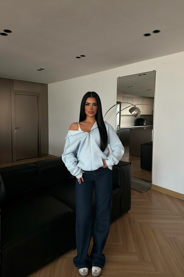 Bebe Mavisi Medias  Kapüşonlu Hırka ATE-4871
