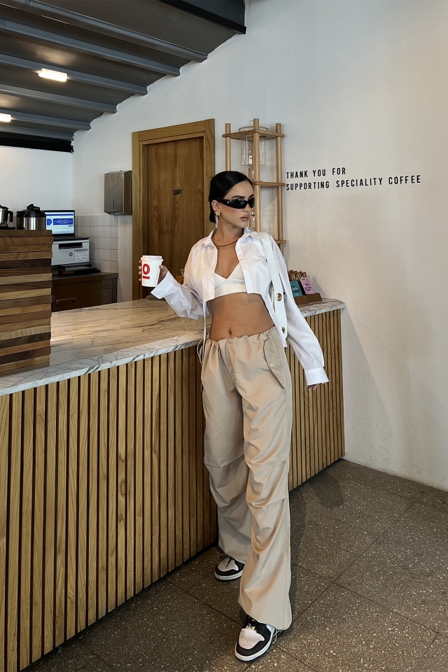 Bej Bağlamalı Pantolon ATE2309