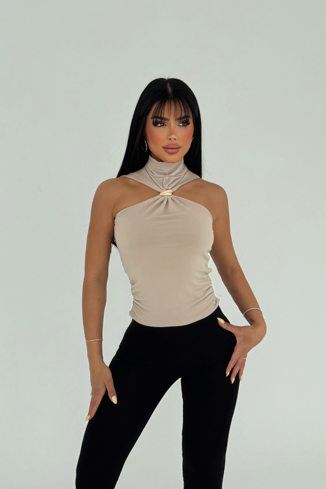 Bej Nolia Aksesuar Detaylı Bluz ATE-2828