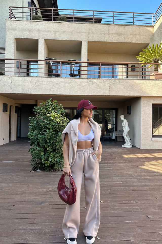 Bej Basic Eşofman Altı ATE-0808 - EYYO