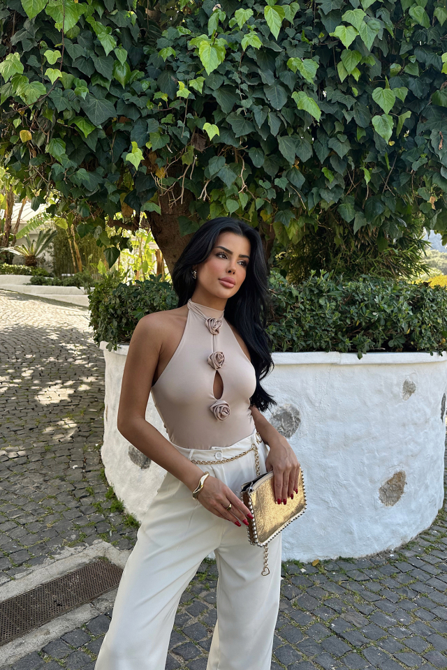 Bej Isla Bodysuit ATE-0247 - EYYO