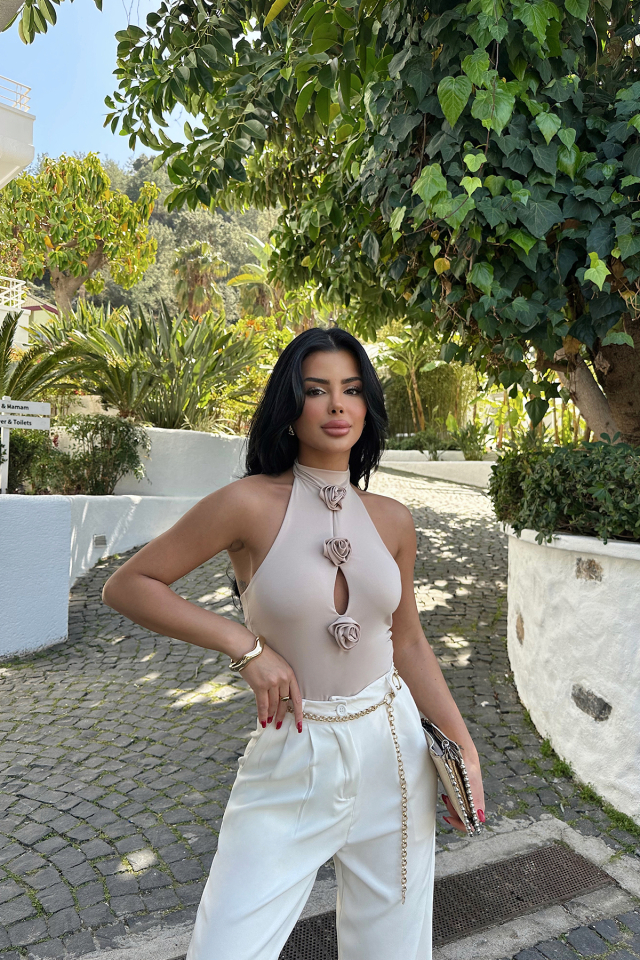 Bej Isla Bodysuit ATE-0247