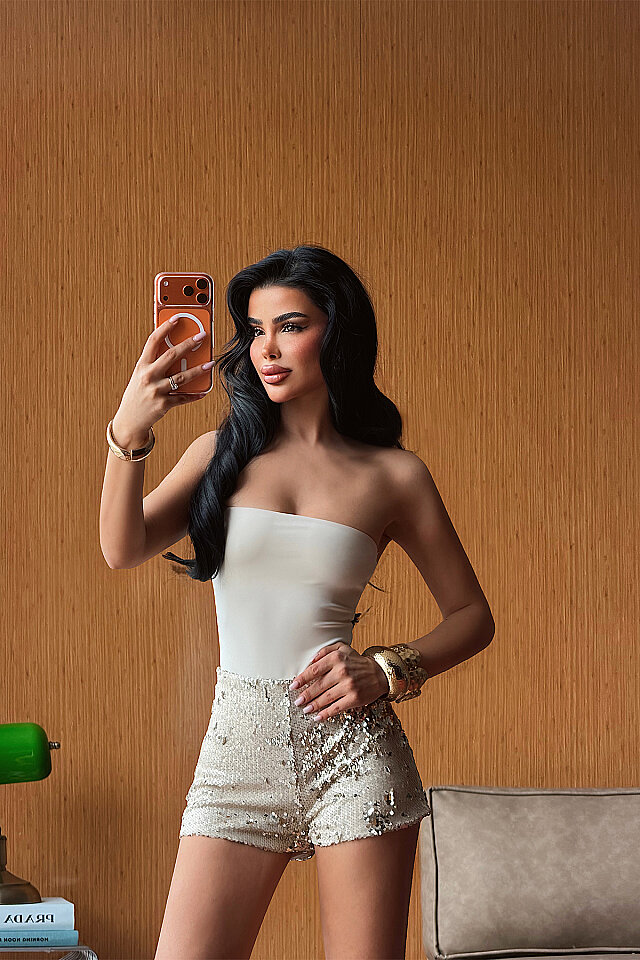 Bej Sequin Şort ATE-5505