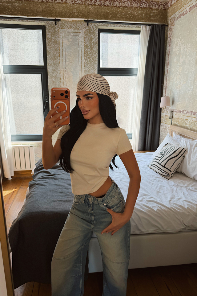Bej Dewbie Tişört ATE-4936 - EYYO