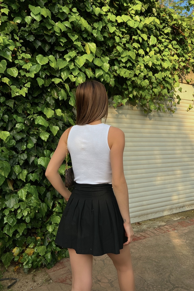 Beyaz Askılı Basic Crop Top ATE6432