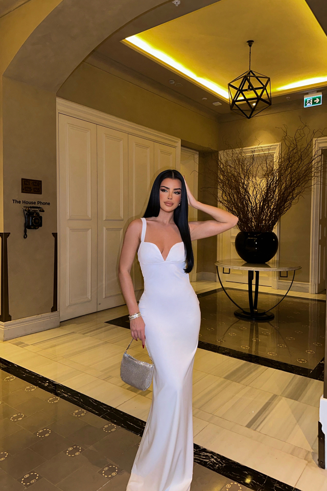Beyaz Askılı Elbise ATE-0350