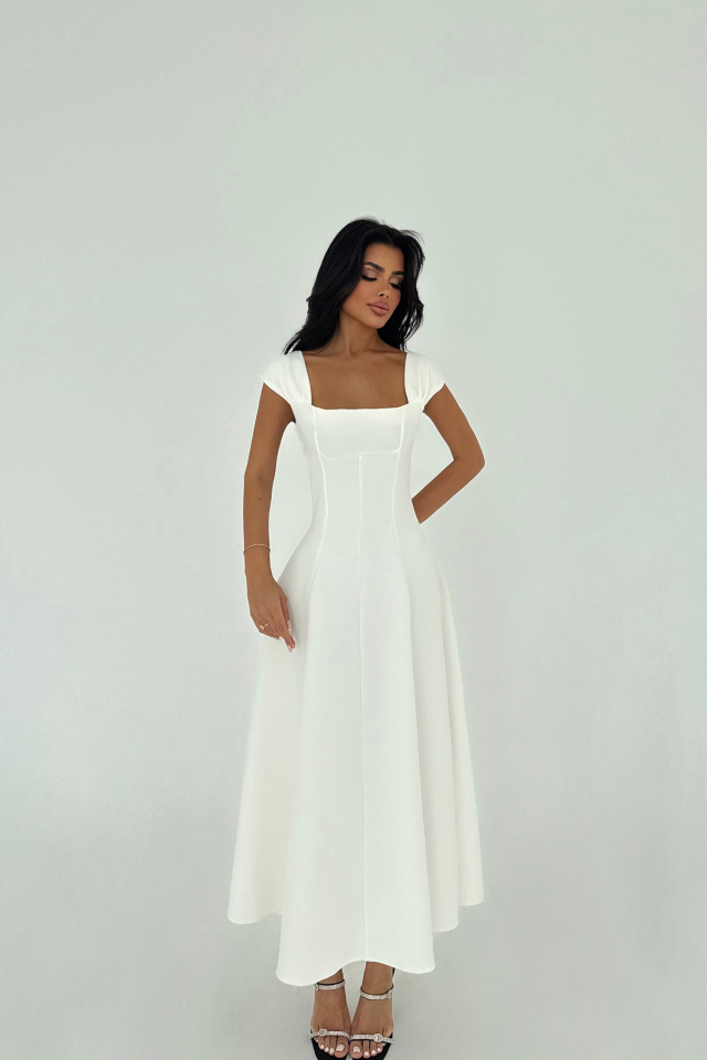 Beyaz Rhea Elbise ATE-2801