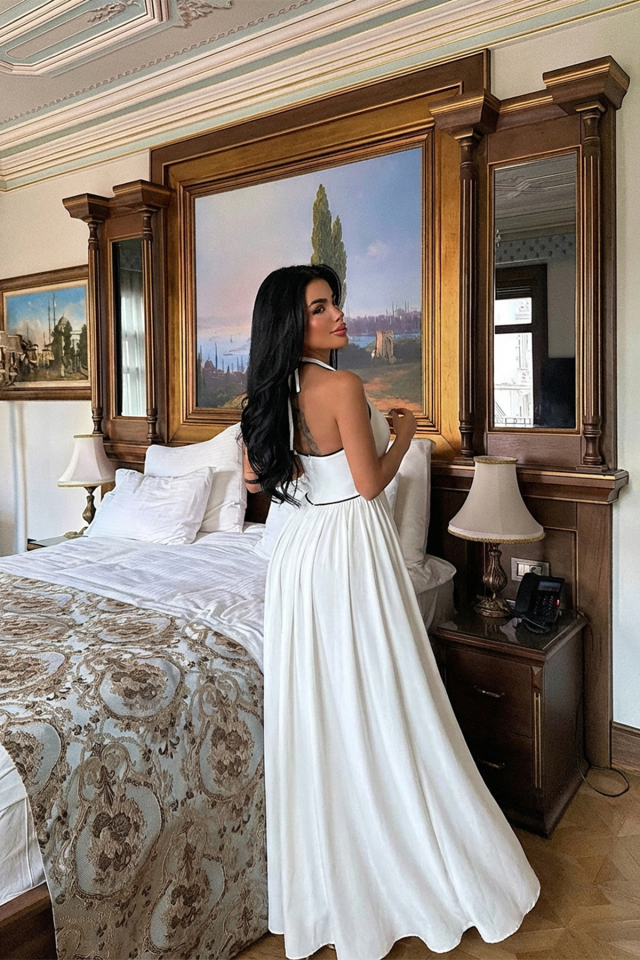 Beyaz Neyela Elbise ATE-3461