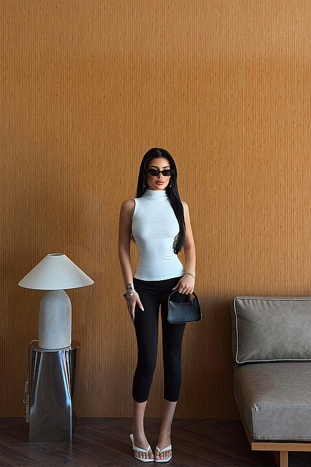Beyaz Basic Crop Top ATE-5138