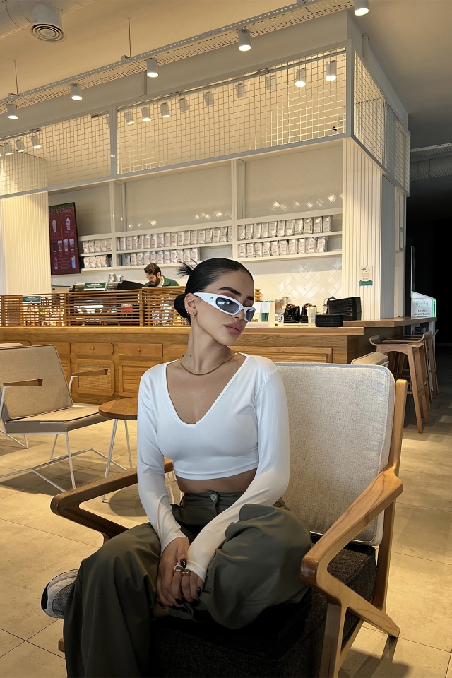Beyaz Basic Crop Top ATE4131