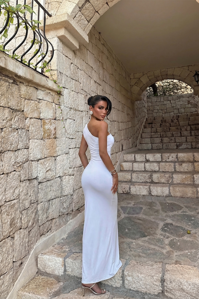 Beyaz Eldoris Elbise