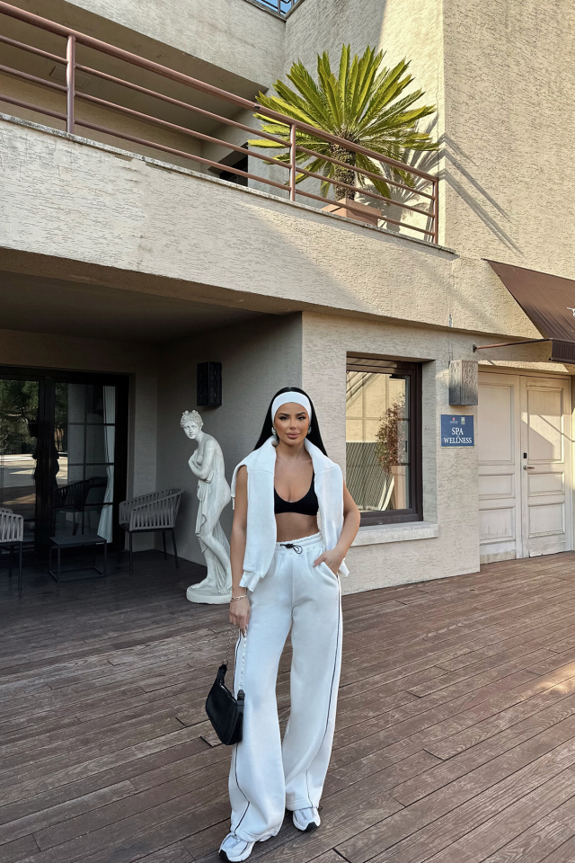 Beyaz Basic Eşofman Altı ATE-0806 - EYYO