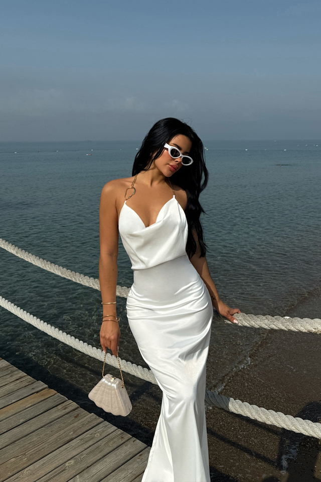 Beyaz Sofia Elbise ATE-1130