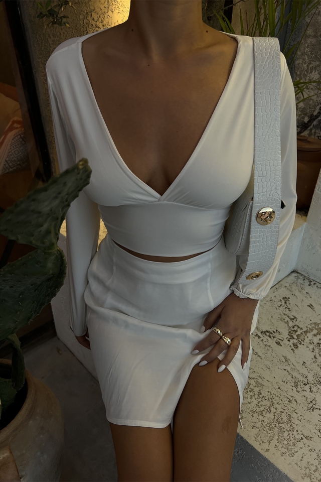 Beyaz Crop Top ATe2130