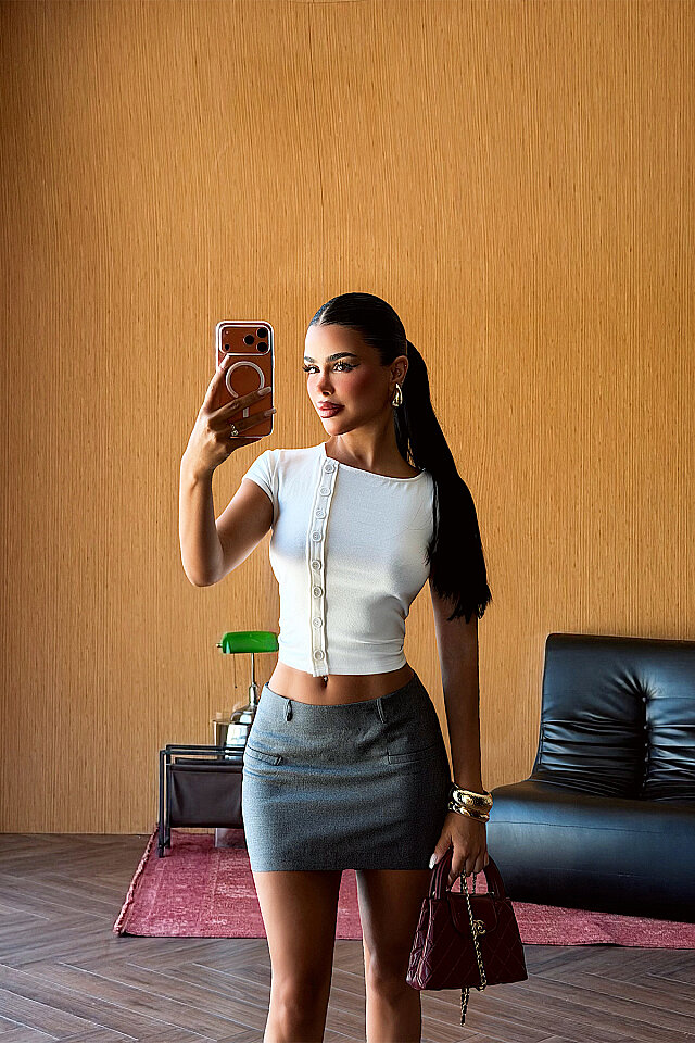 Beyaz Milen Crop Top