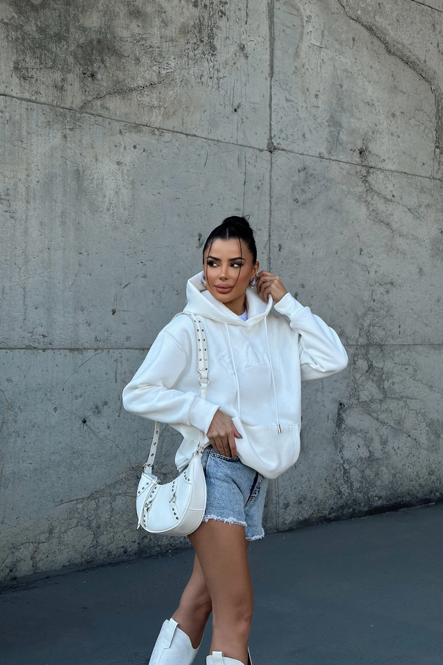 Beyaz Dove Eyyo Nakışlı  Sweat ATE-0799