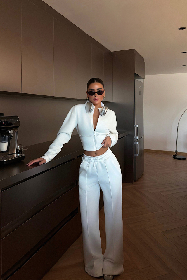 Beyaz Doutzen Eşofman Takımı ATE-3848 - EYYO