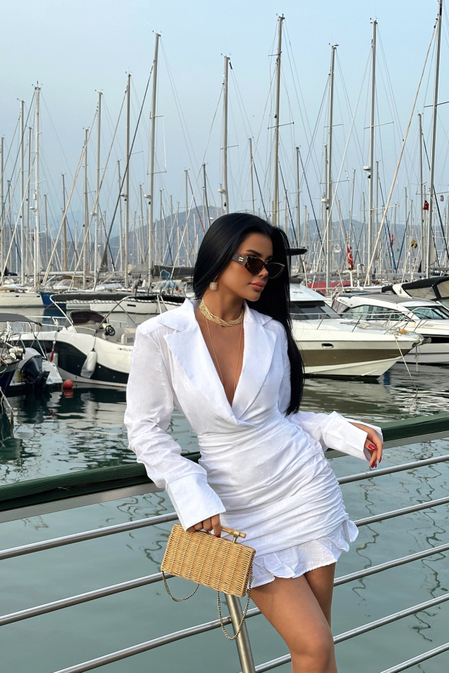 Beyaz Tahlia Elbise ATE7237 - EYYO