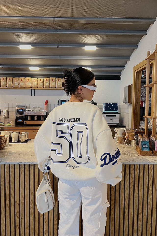 Beyaz Arkası Baskılı Sweat ATE1970 - NOON