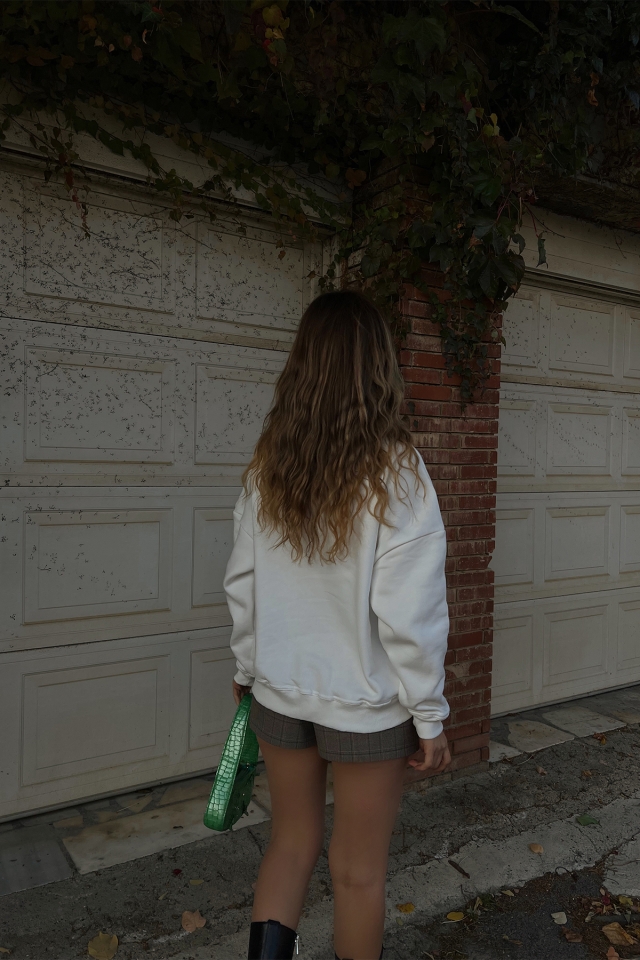 Beyaz Oversize Basic Sweat ATE2531
