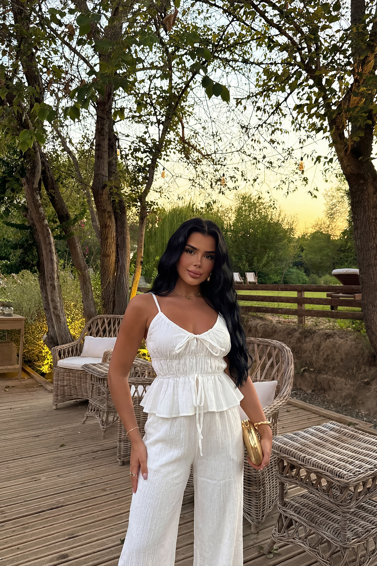Beyaz Pantolonlu Takım ATE-5234