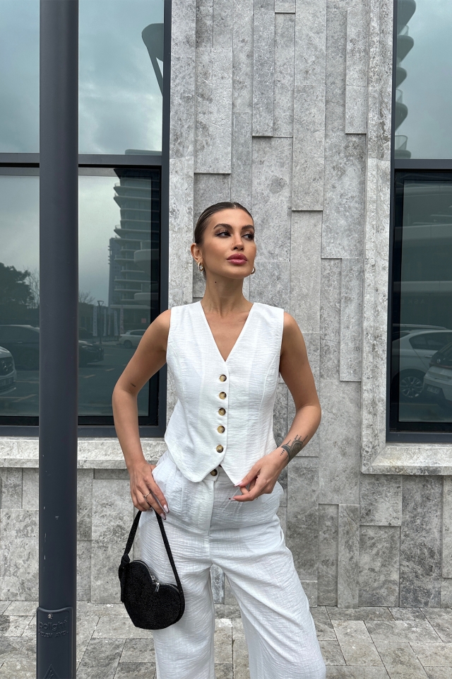 Beyaz Pantolonlu Takım ATE5087 - EYYO