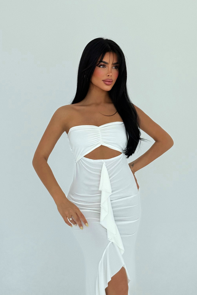 Beyaz Lilas Elbise ATE-2934