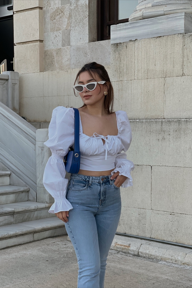 Malini Poplin Crop Top ATE1017 - EYYO ATELIER