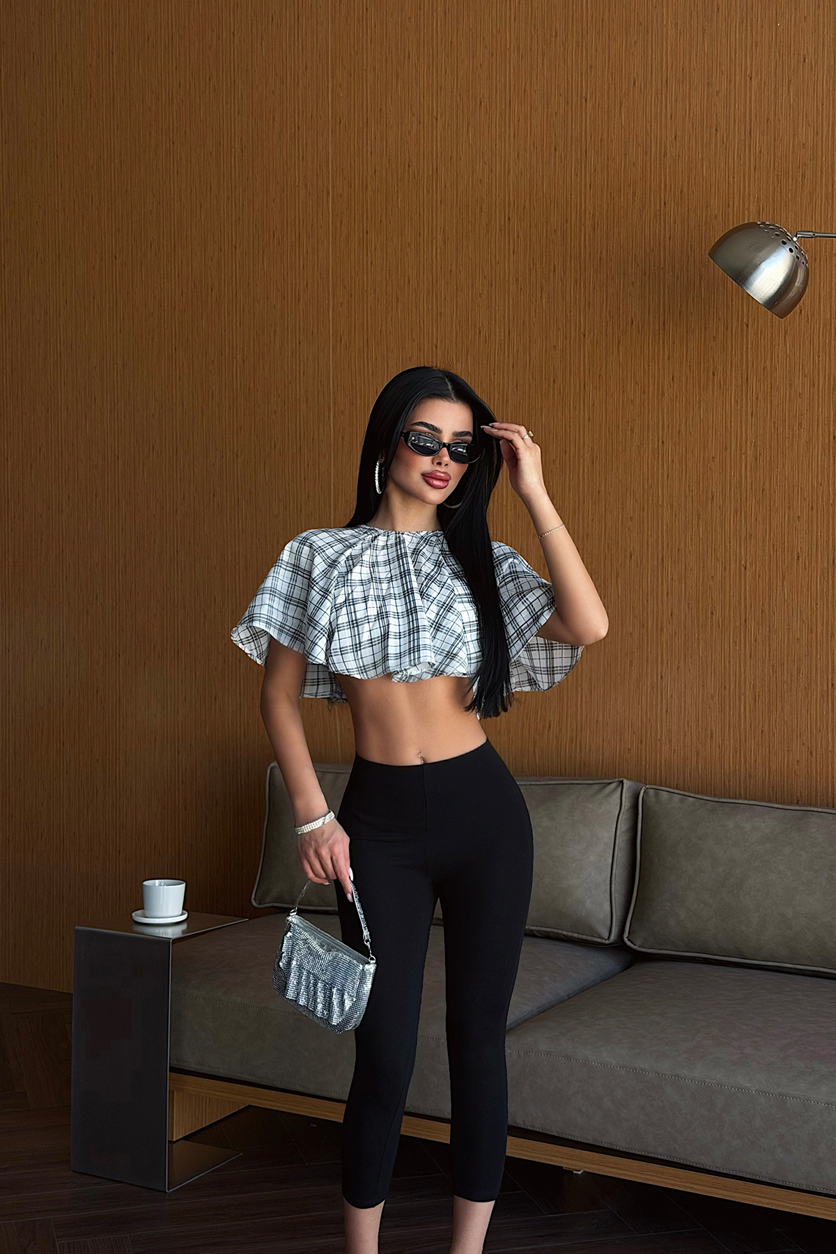 Beyaz Bahu Crop Bluz ATE-5489