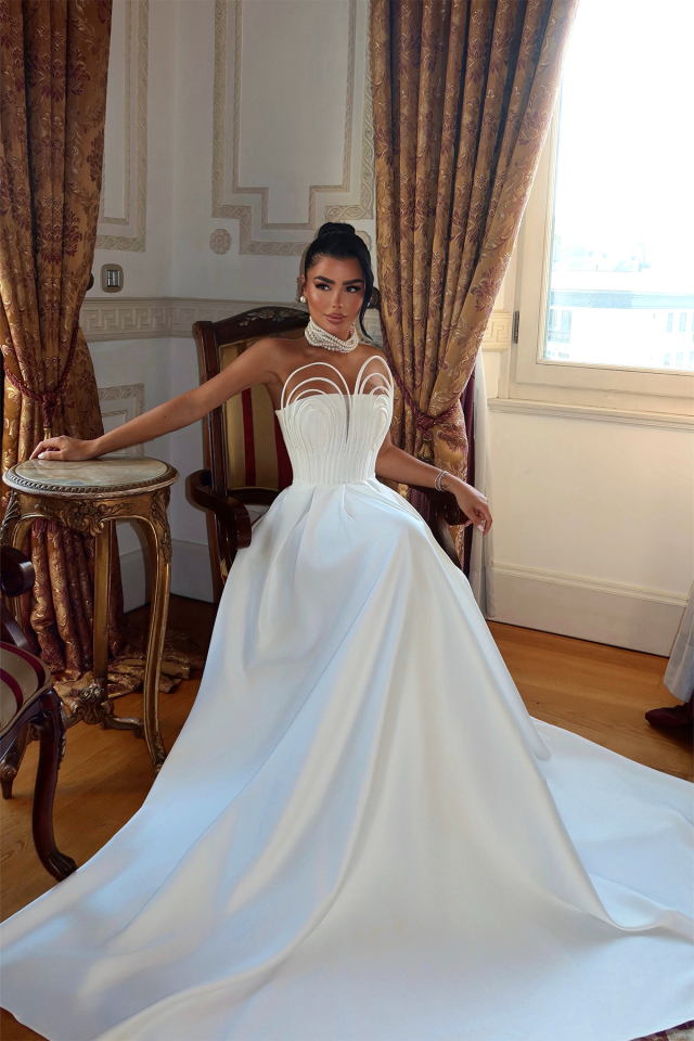 Beyaz Alivia Uzun Abiye ATE-3273