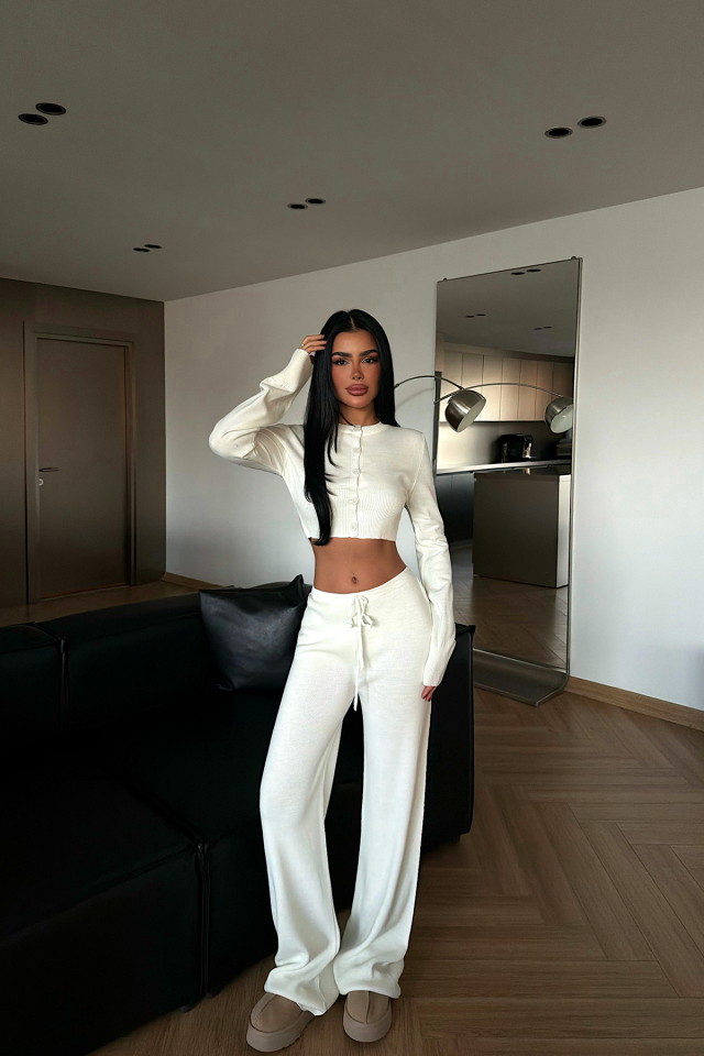 Beyaz Nagina triko takım ATE-4403 - EYYO