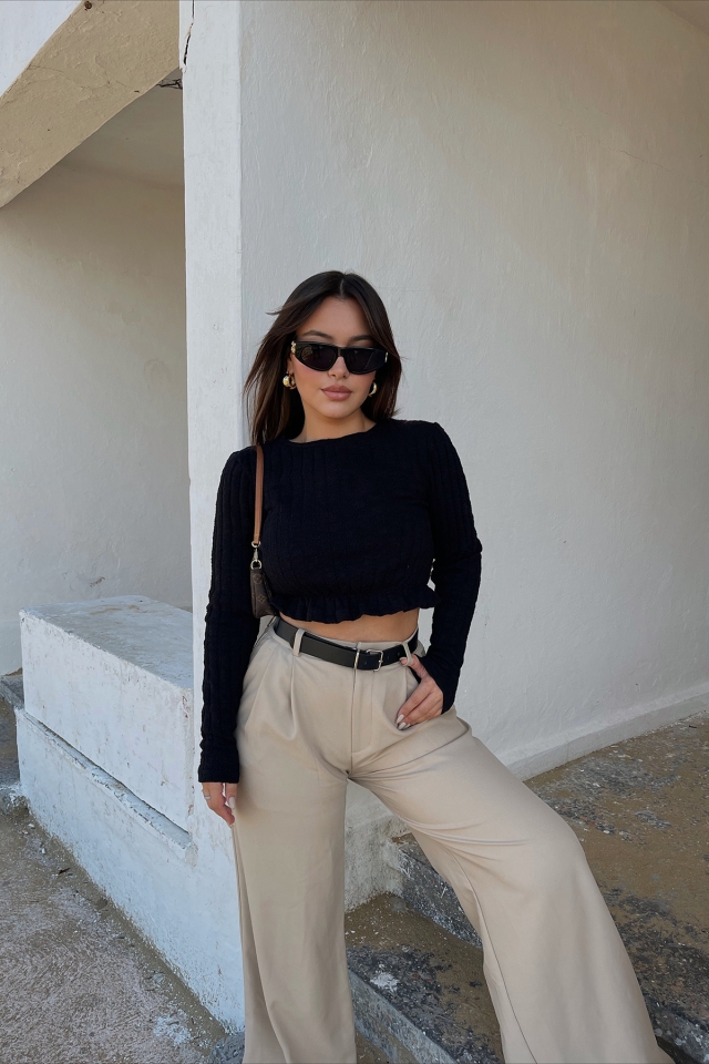 Black Knitwear Sweater ATE2040