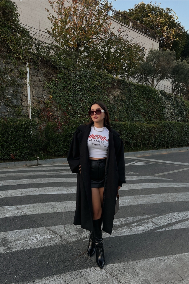 Black Oversize Cachet Coat ATE2499