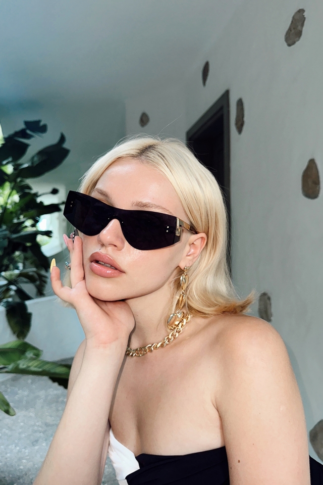 Black Thin-Frame Glasses ATEL2290 - EYYO
