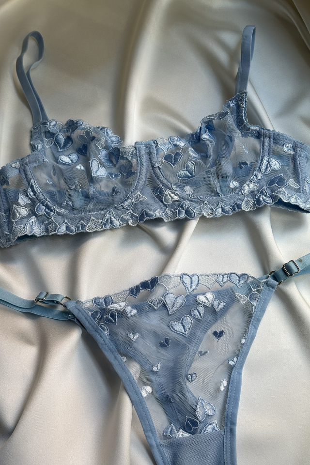Blue Flower Detail Underwear ATE-1672