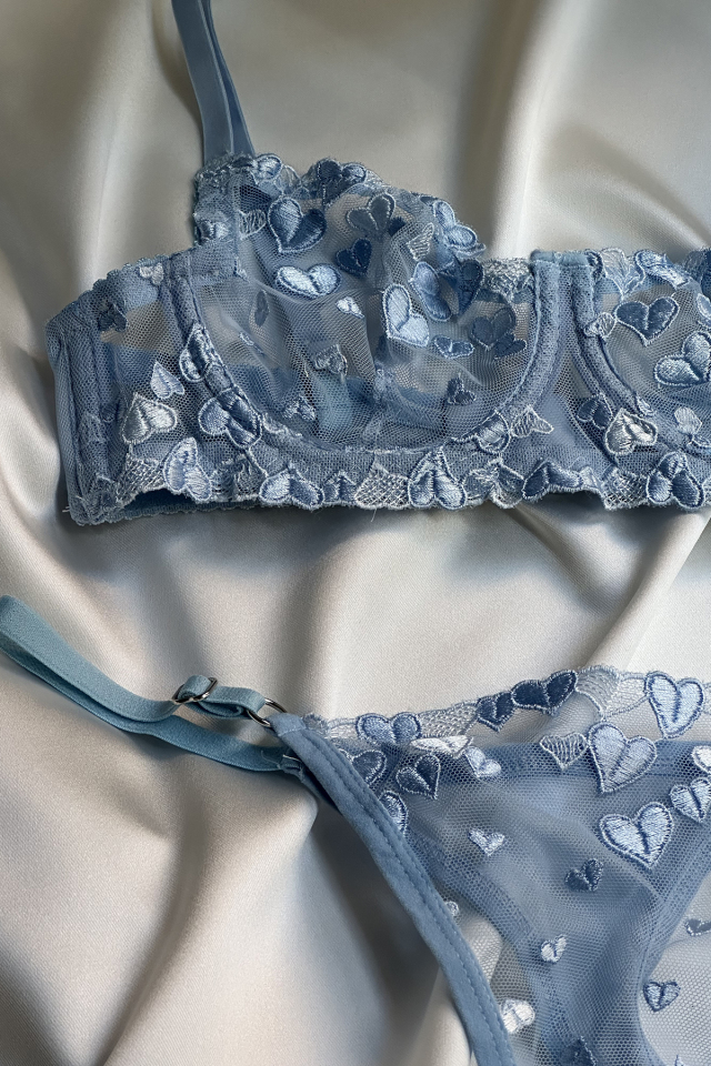 Blue Flower Detail Underwear ATE-1672