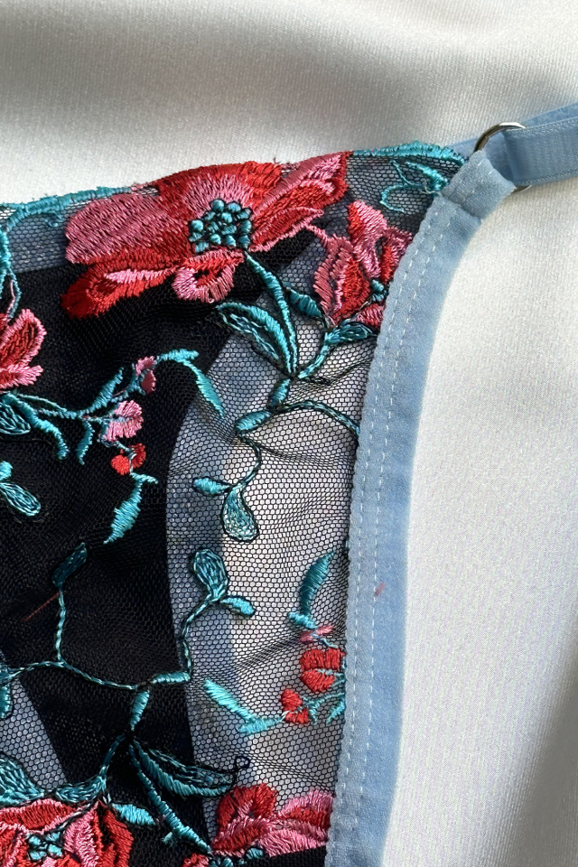 Blue Flower Detail Underwear ATE-1679