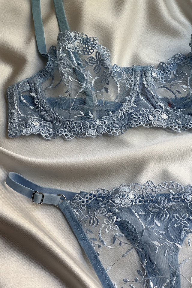 Blue Lace Detail Underwear ATE-1669