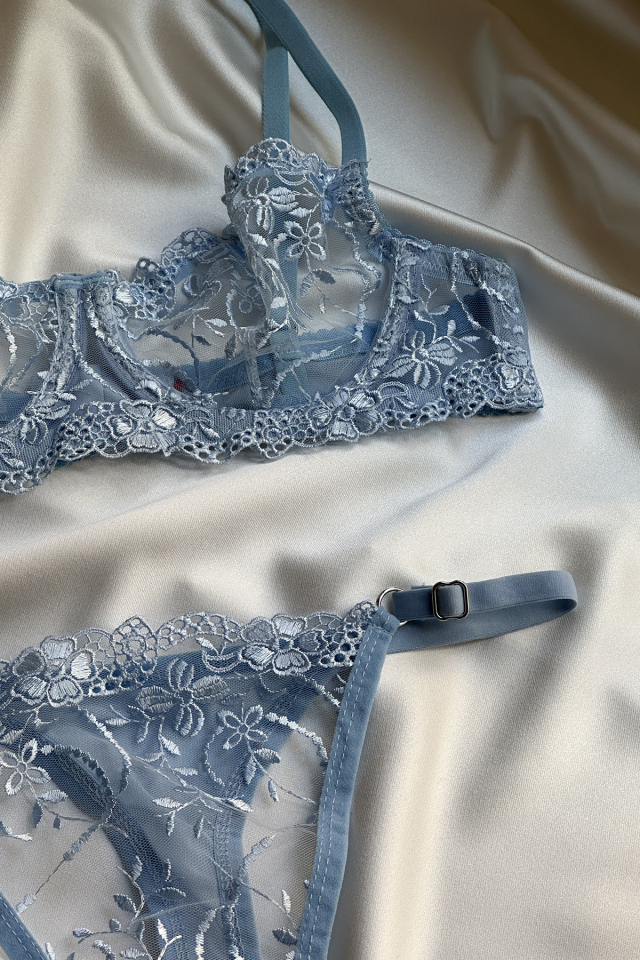 Blue Lace Detail Underwear ATE-1669