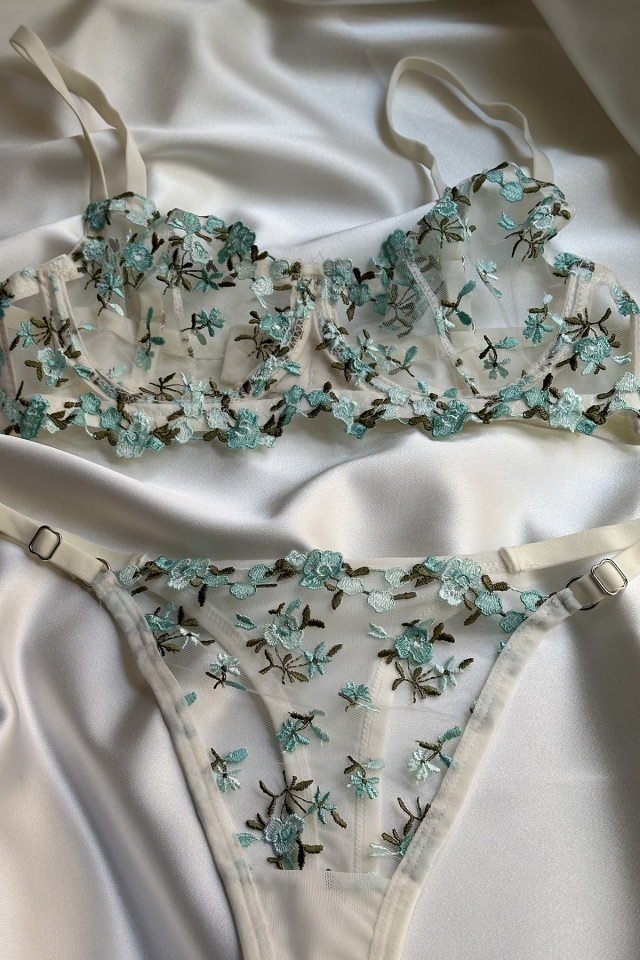 Blue Lace Detail Underwear ATE-1675