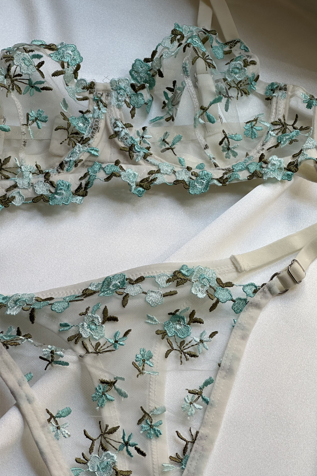 Blue Lace Detail Underwear ATE-1675