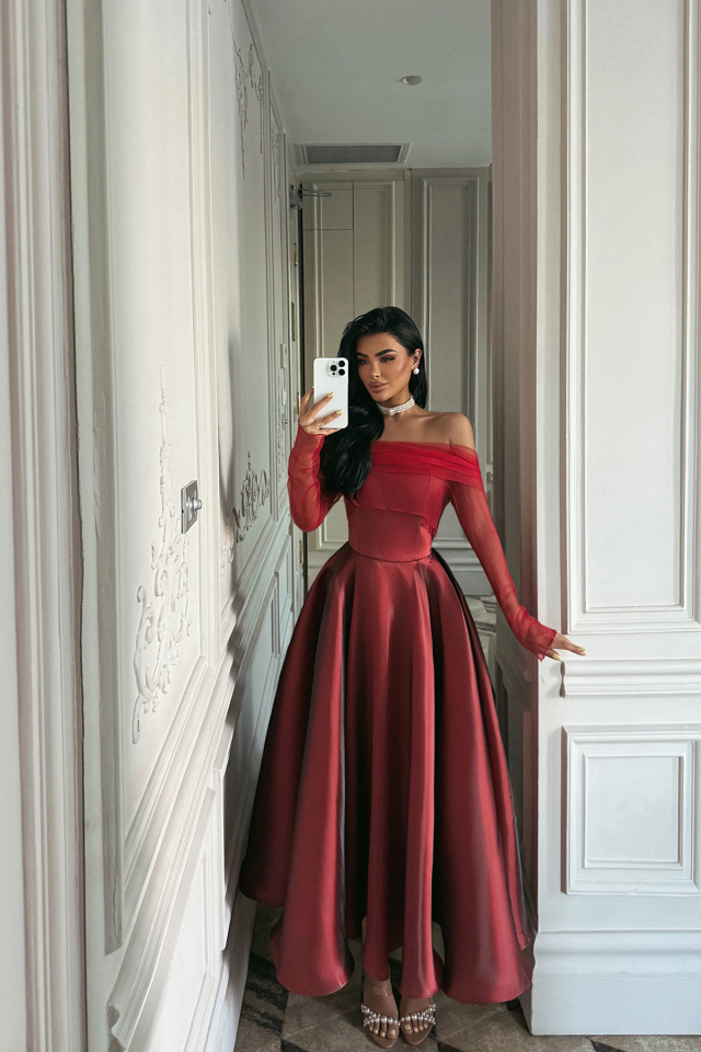 Bordo Carlotta Uzun Abiye ATE-3292 - EYYO