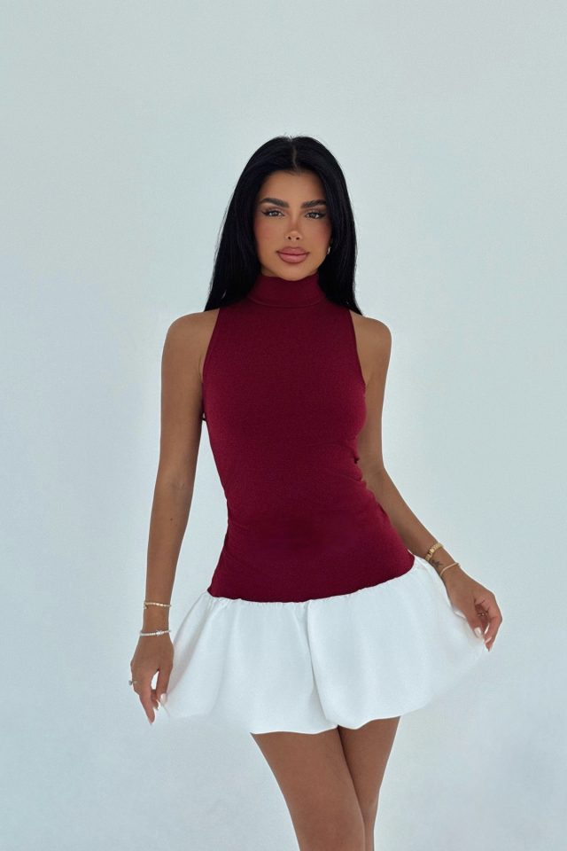 Bordo Deal Mini Elbise