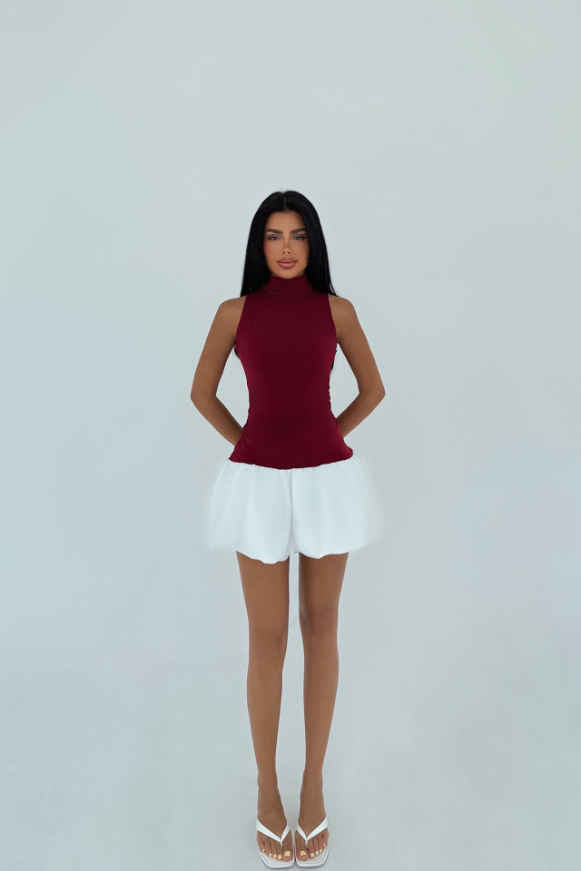Bordo Deal Mini Elbise