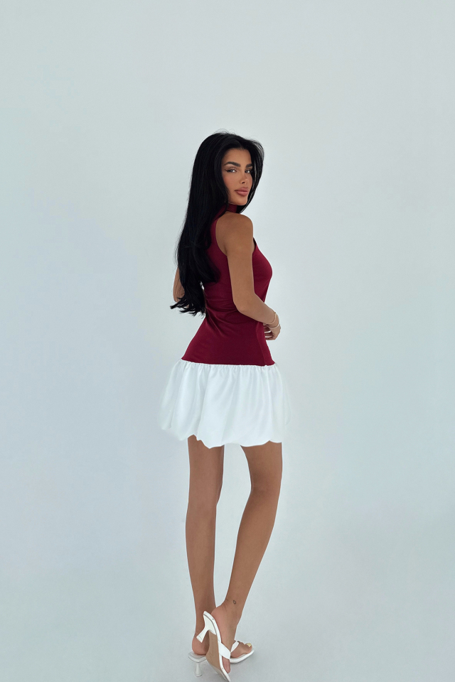 Bordo Deal Mini Elbise